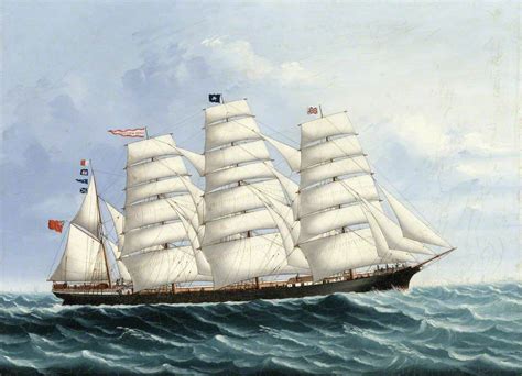 The Four Masted Schooner Lord Wolseley At Sea Under Full Sail Art Uk