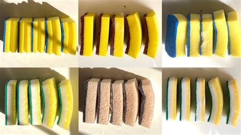 Asmr 🐥 Bulk Kitchen Sponge Scour Ripping Compilation Dry Wet Soapy