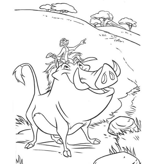 Timon En Pumba Para Colorear Imprimir E Dibujar Coloringonly Com