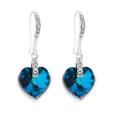 Jon Richard Made With Swarovski® Crystals Silver Bermuda Blue Heart