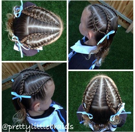 4 Triangular Based Partings Into Pigtails School Today Pigtails Girl