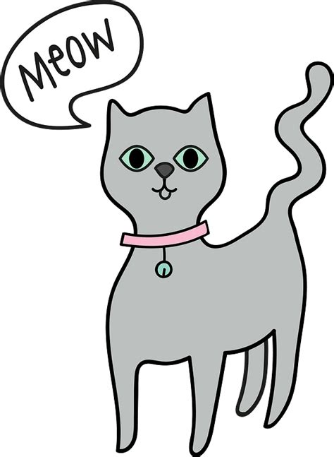 Gray Cat Meowing Clipart Free Download Transparent Png Creazilla