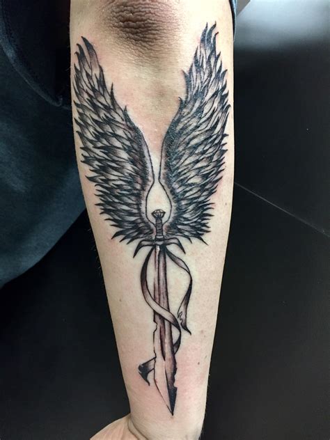 Valkyrie Sword And Wings Done Euphoria Body Piercing And Tattoo In