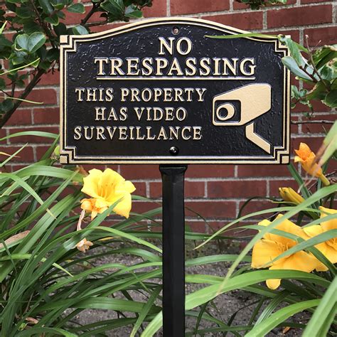 Property Video Surveillance Statement Lawn Plaque With Stake Signs Sku
