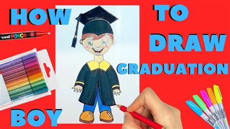 How To Draw Graduation Boy Easy Youtube