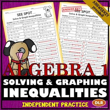Use this to help you study for the final exam! Solving and Graphing Inequalities Practice Worksheet by Algebra Accents