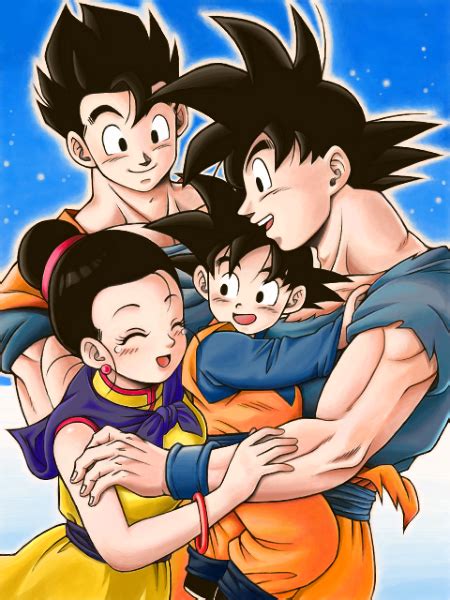 goku gohan goten and chichi ♥ las esferas del dragon dibujos dragones