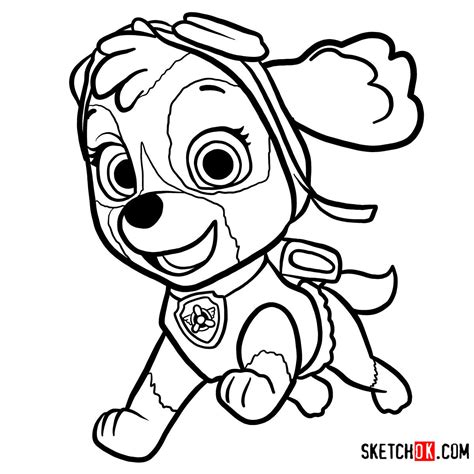 Paw Patrol Skye Pictures To Color How To Draw Paw Patrol Characters