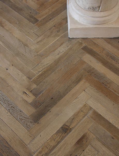 Antique French Oak Herringbone Wood Floor Traditional Hardwood