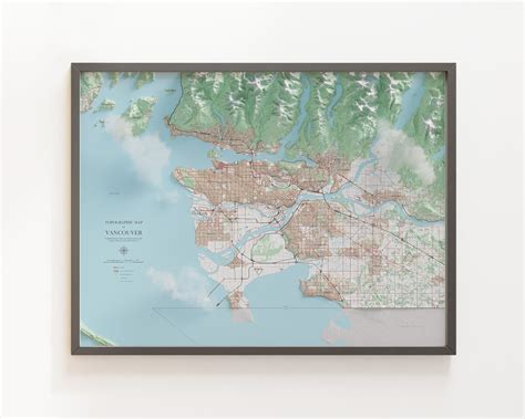 Vancouver Topographic Map Visual Wall Maps Studio