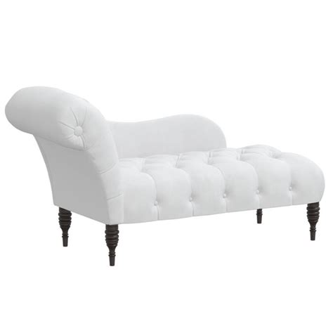 Skyline Furniture Addison Collection White Velvet Chaise Lounges In The