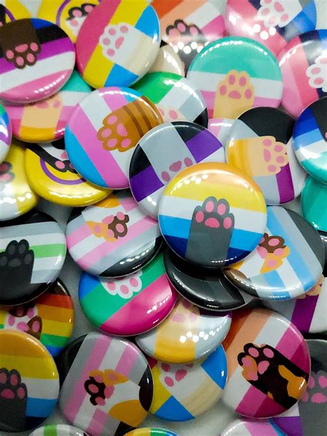 Cat Paw Pride Buttons Lgbtq Buttons Custom Buttons Trans Etsy