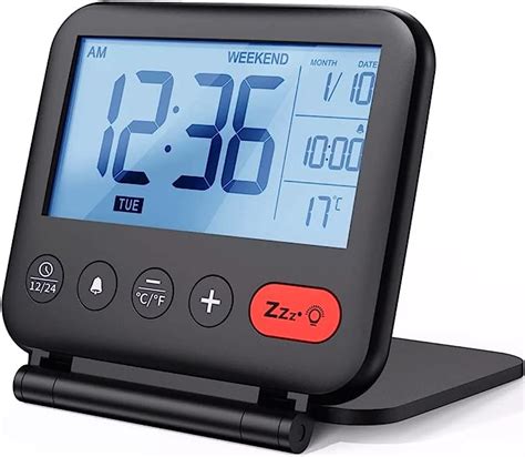 Sxnbh Mini Portable Digital Travel Alarm Clock With Lcd Backlight Calendar