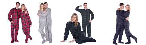 Big Feet Pajama Co Black Plaid Cotton Flannel Onesie Adult Footed Pajamas With Drop Seat For