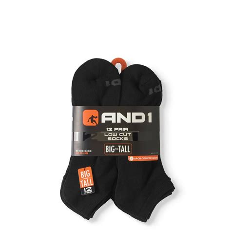 And1 Mens Big And Tall Value Low Cut Socks 12 Pack