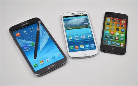 Galaxy S3 Vs Galaxy Note 2 Vs Iphone 5 Size Comparison