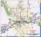 Spokane WA roads map