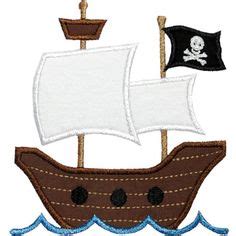 Sail away with this cute pirate ship applique. Pirate ship pattern. Use the printable outline for crafts ...