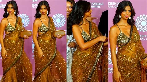 Oopsblouse है Ya Bikini 🔥😱😲 Suhana Khan Flaunts Her Huge Cleavage In Saree With Bikini Blouse