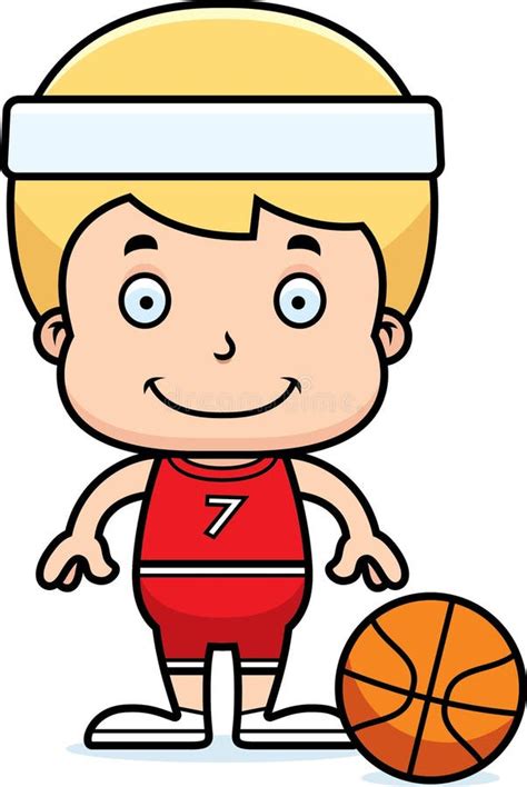 Cartoon Smiling Basketball Player Boy Stock Vector Illustration Of