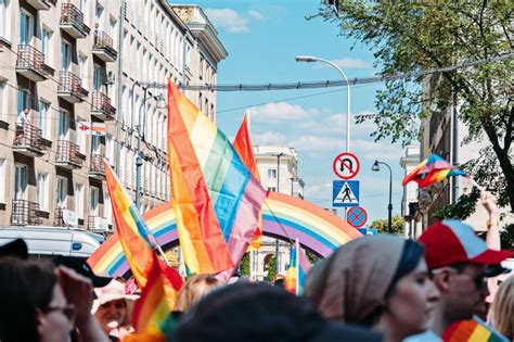 Lgbt Parade Pride Month In Warsaw Activists Gay Lesbians Trans Hetero People In Lgbt Pride
