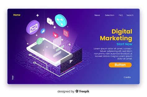 premium vector isometric digital marketing landing page