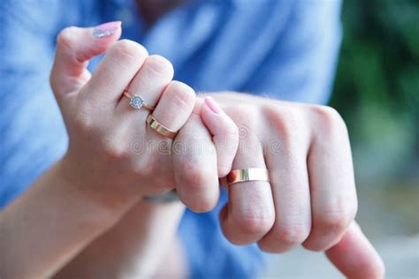 Married Couple Hands With Wedding Rings Stock Photo Image Of Diamond