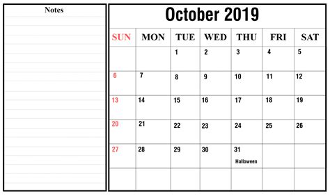 How To Schedule Your Month With October 2019 Printable Calendar Howtowiki