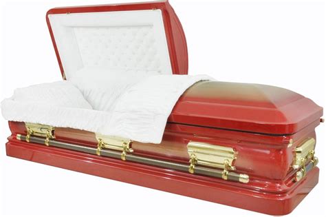 Funeral Merchandise Red Casket Wgold Brush New Jersey Funer