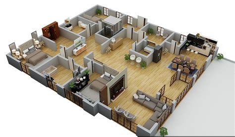 3d Floor Plan Render In 3d Max With Vray 346 On Behance House Plans