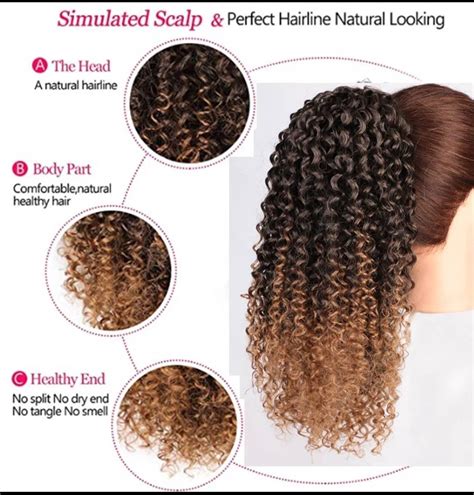 Afro Kinky Curly Ponytail Women Hair Piece Drawstring Ponytail Hair