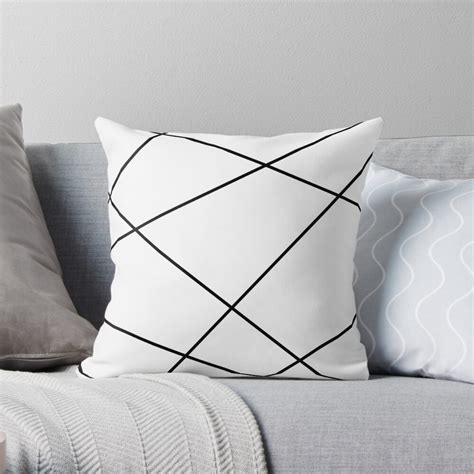 Geometric Abstract White And Black Throw Pillow For Sale By Kerens