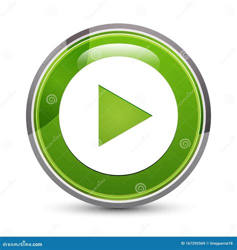 Play Icon Elegant Green Round Button Vector Illustration Stock Vector