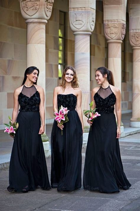 35 Stylish Black Bridesmaids Dresses Weddingomania