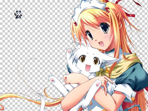 Anime Kız Anime Karakteri Kucaklayan Kedi Png Klipartz