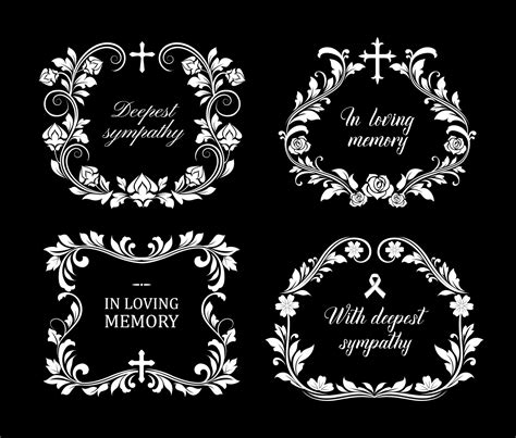 Funeral Vector Frames Isolated Floral Borders Set 23398285 Vector Art
