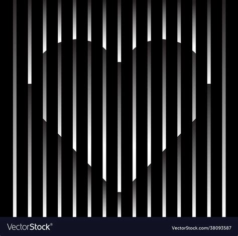 Abstract Unusual Heart Sign Logo On Geometric Vector Image