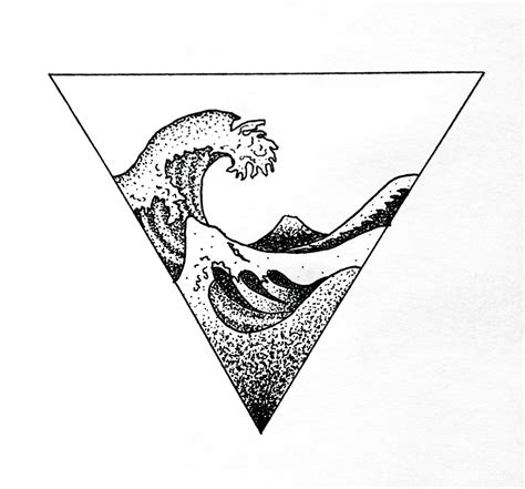 Wave Hokusai Geometric Tattoo Dotwork Art Design Tatouage Graphique