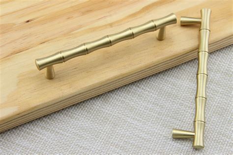 Bamboo Gold Brass Cabinet Handles Knob,Door Handle T Bar Pulls,Drawer ...