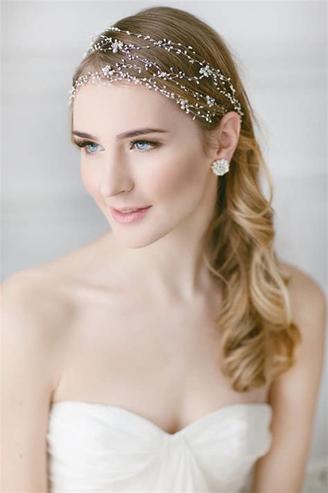 Wedding Headband Pearl Headband Bridal Headdress Freshwater Pearl Hair Vine Baby S Breath