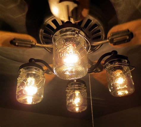 Primitive Ceiling Fans With Lights Canning Jar