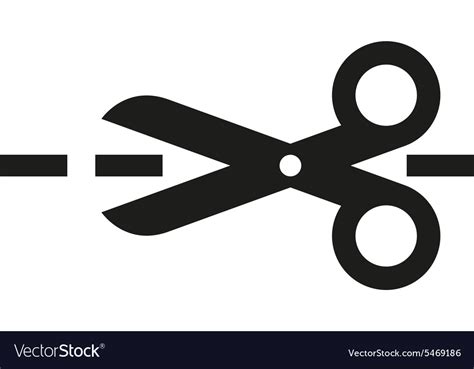 Scissors Icon Cut Here Symbol Flat Royalty Free Vector Image
