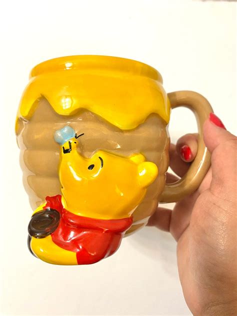 Winnie The Pooh Honey Pot Ceramic 3d Sculpted Drinking Mug Etsy