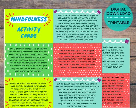 Mindfulness Cards Free Printable Printable Templates