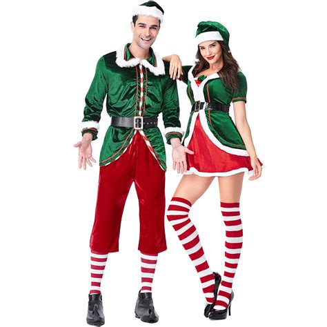 christmas halloween costume couple matching christmas elf costume chri procosplayshop