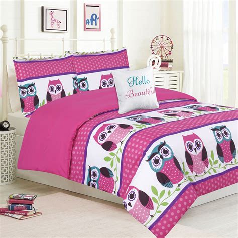 Find the perfect bedding for your room, from comforters to quilts. Girls Bedding Twin 4 Piece Comforter Bed Set, Owl Pink ...