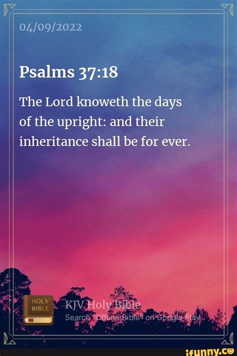 Psalms The Lord Knoweth The Days Of The Upright And Their Inheritance