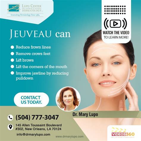 jeuveau at lupo center for aesthetic and general dermatology frownlines facelift watch the