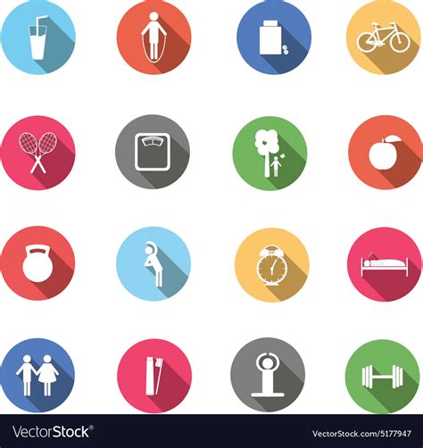 A Set Of Colorful Icons Isolated Healthy Lifestyle
