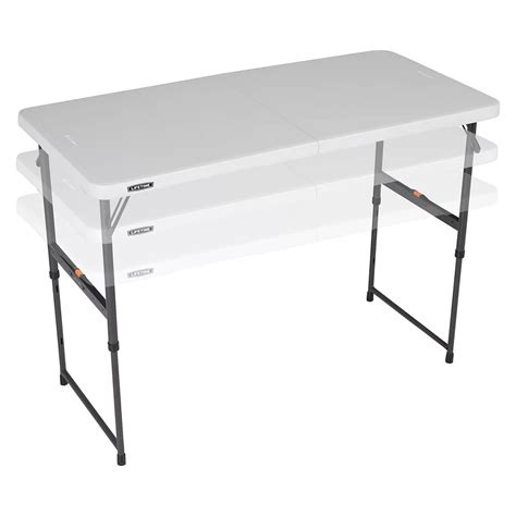 Lifetime 4 Ft Fold In Half One Hand Adjustable Height Table The Home